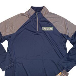 Notre Dame Fighting Irish Mens Large Windbreaker Navy & Gray Long Sleeve NCAA